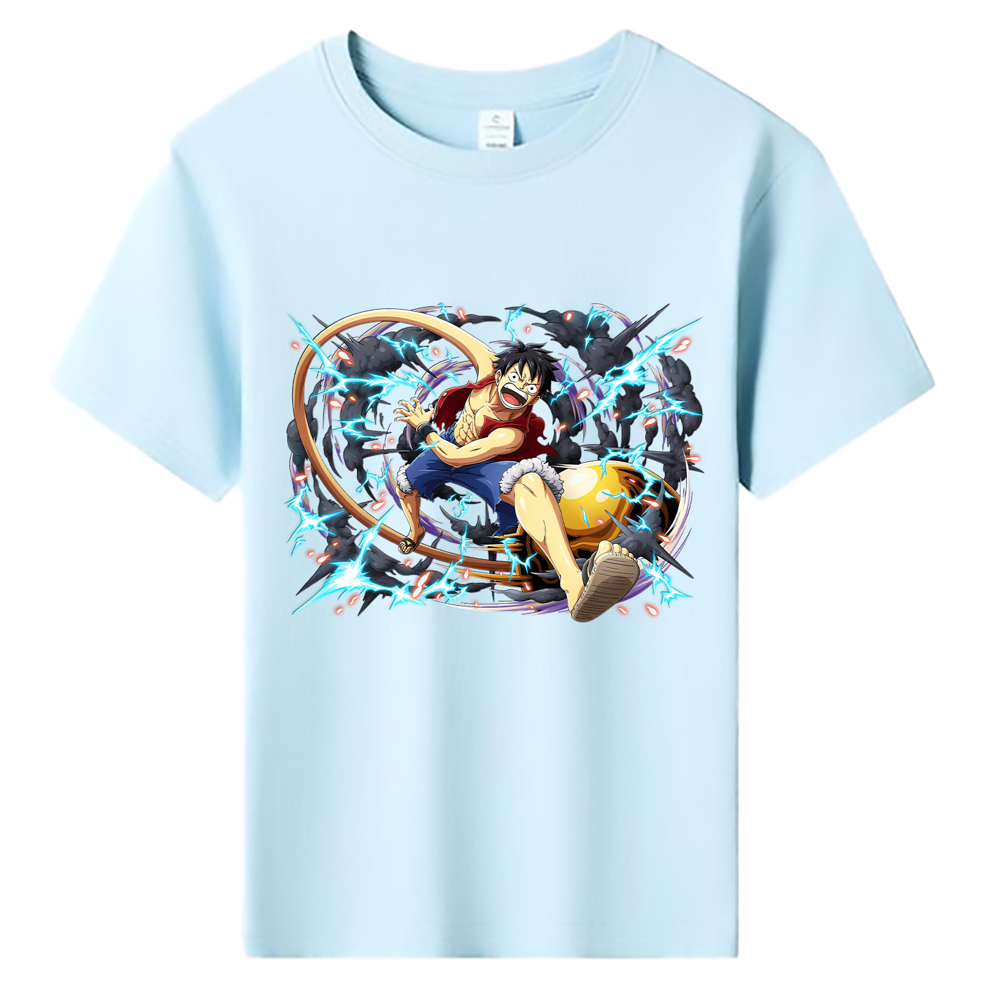 ワンピース モンキー・D・ルフィ ONE PIECE Monkey D. Luffy 綿100％キッズTシャツ（フロントプリント）